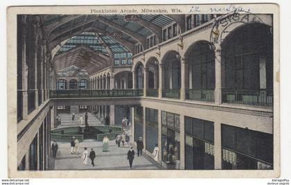 Milwaukee Plankinton Arcade old postcard travelled 1934 to Petrinja Hrvatska b190920