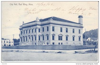 Red Wing MN Minnesota, City Hall Building, Architecture, c1900s Vintage Postcard