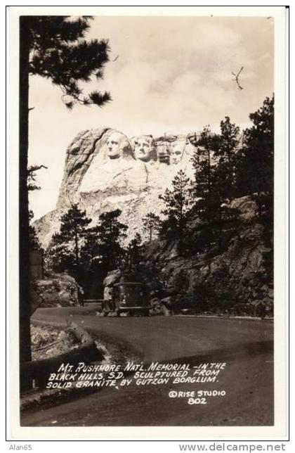 Mount Rushmore SD South Dakota, President Granite Sculpture Under Construction, c1930s Vintage Real Photo Postcard