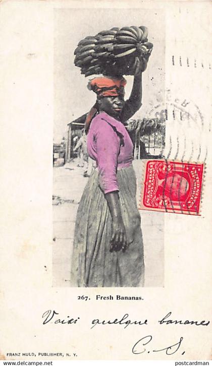 Usa - Black Americana - African american woman carrying bananas - PRIVATE MAILING CARD - Publ. Franz Huld 267