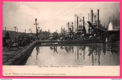 Cpa - Louisana - High Water Mississippi River - New Orleans - Animée