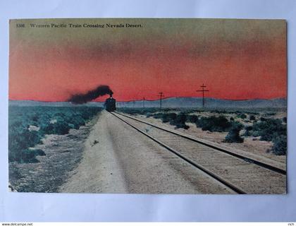 CPA - Etats Unis - NV NEVADA - Western Pacific Train Crossing Nevada Desert