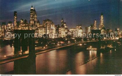 72955890 Brooklyn New York Brooklyn Bridge at night