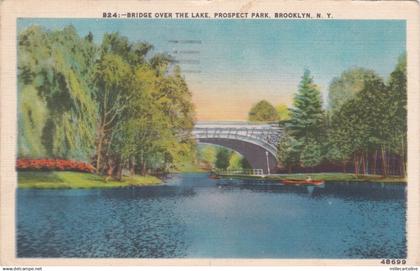 NEW YORK CITY - Bridge over the Lake, Prospect Park, Brooklyn 1954