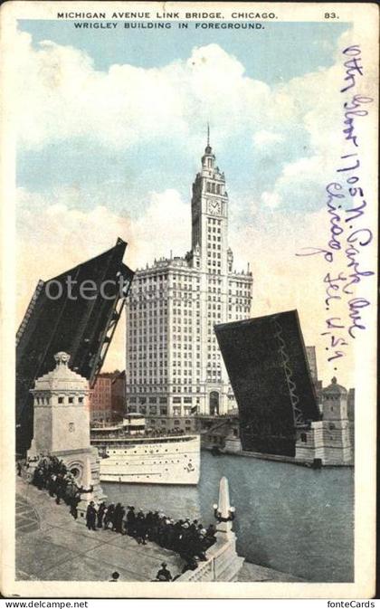 11700796 Chicago_Illinois Michigan Avenue Link Bridge Steamer Wrigley Building