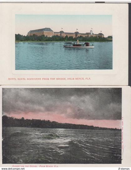 1900-1910. USA. 2 postcards PALM BEACH, FLA + HOTEL ROYAL POINCIANA FROM THE BRIDGE, PALM BEACH, FLA. - JF431770