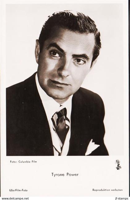 1935. USA.  MOVIE STARS. Tyrone Power. POSTCARD photo type. Ufa/Film Foto. Columbia Film.  - JF547109