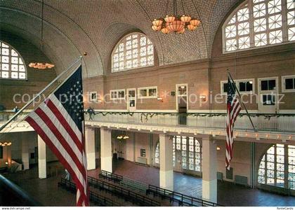 72865320 Ellis Island New York Registry Room Great Hall American Flag