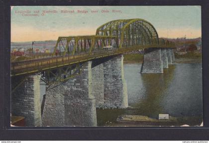 Ansichtskarte Louisville Nashville Eisenbahnbrücke Ohio River Fluss nach Wien