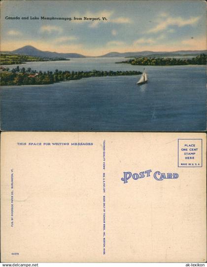 Postcard Vermont Canada and Lake Memphremagog from Newport, Vt. 1930