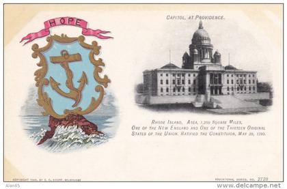 Rhode Island State Capitol Building, Providence RI c1900s Vintage Postcard, Paducah KY Clothing Store Message on back