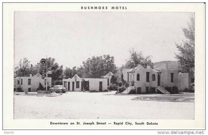 Rapid City SD South Dakota, Rushmore Motel, Lodging, Auto, c1940s Vintage Postcard