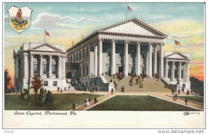 Virginia State Capitol Building , Richmond VA on c1910s Vintage  Postcard