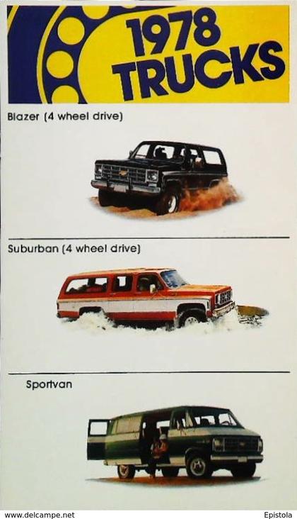 CHEVROLET Blazer, Suburban & Sportvan    (Publicité U.S.A. 1978) - American Truck Trailer