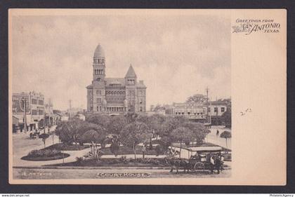 Postcard, United States, San Antonio TX, Court House