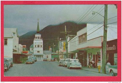 215677 / Sitka -  Alaska - MAIN STREET TOWARD ST. MICHAEL CATHEDRAL FOUNDED BY RUSSIA IN 1799 , United States USA