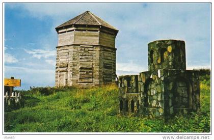 Sitka Alaska, Russian Fort Ruins, Blockhouse & Russian Orthodox Cemetery, c1960s Vintage Postcard