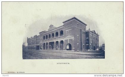 Topeka Kansas, Auditorium Architecture c1900s Vintage Postcard