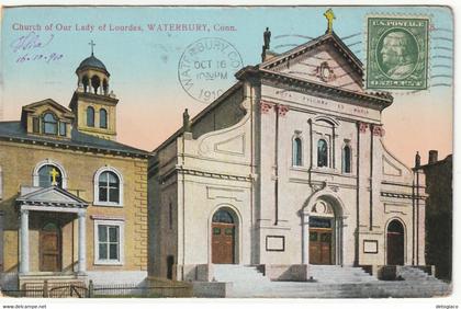 WATERBURY - CONN. - UNITED STATES - CHURCH OF OUR LADY OF LOURDES - VIAGG. 1910 -89114-