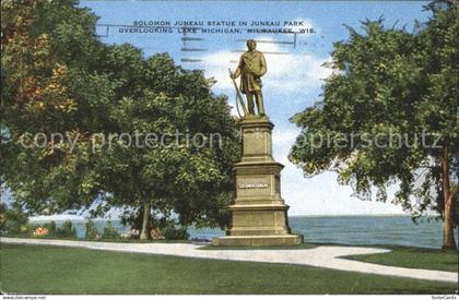 11694142 Milwaukee_Wisconsin Solomon Juneau Statue Juneau Park Lake Michigan