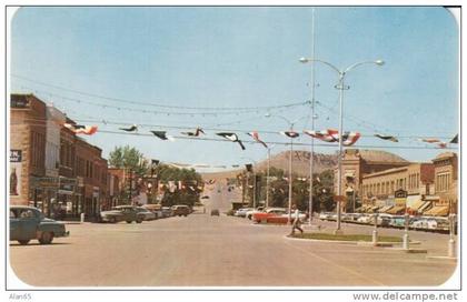 Thermopolis WY Wyoming, Street Scene, Business District, Autos, c1950s Vintage Postcard