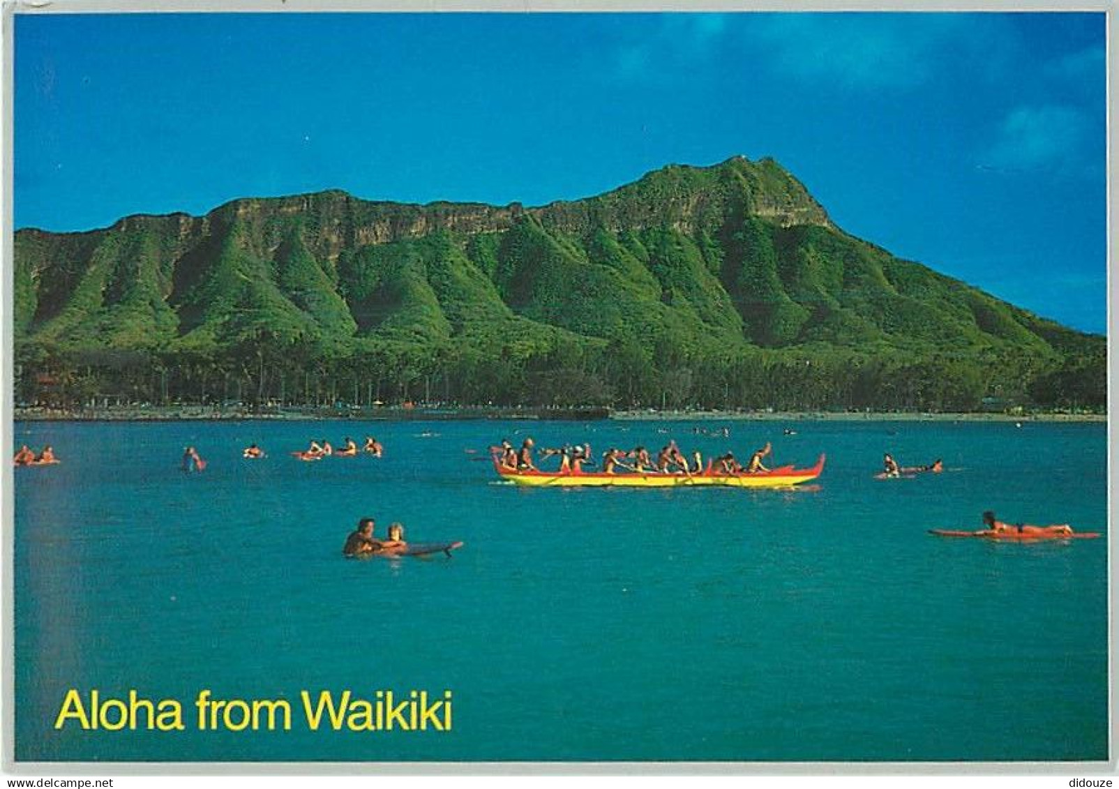 Etats Unis - Hawaï - Honolulu - Waikiki Beach - Canoeing - Aloha from Waikiki - Etat de Hawaï - Hawaï State - CPM - Voir