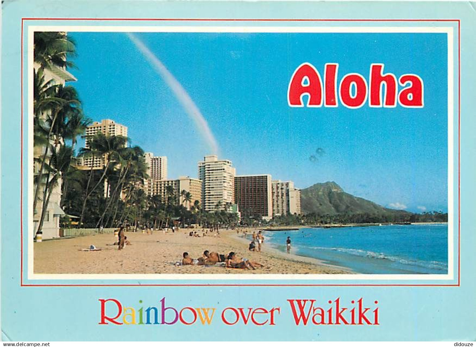 Etats Unis - Hawaï - Honolulu - Waikiki Beach - Rainbow - Plage - Etat de Hawaï - Hawaï State - CPM - Voir Timbre - Voir