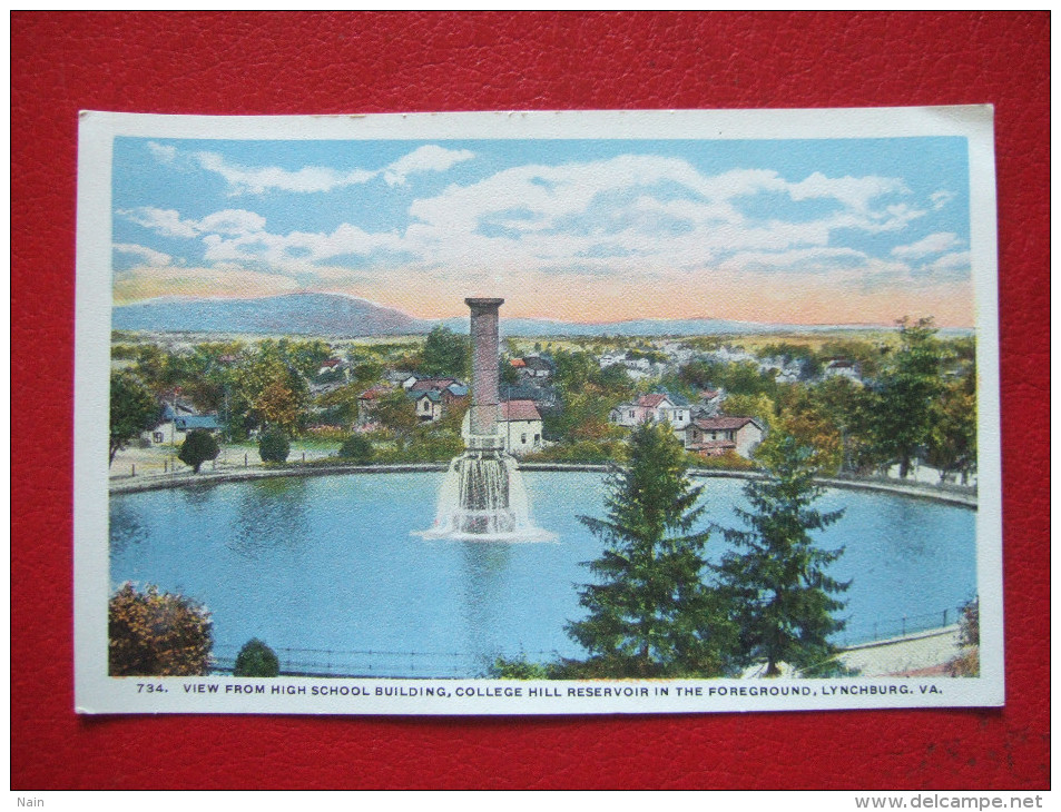 ETATS-UNIS - LYNCHBURG -  VIEW FROM HIGH SCHOOL BUILDING, COLLEGE HILL RESERVOIR IN THE FOREGROUND  , LYNCHBURG, VA   -