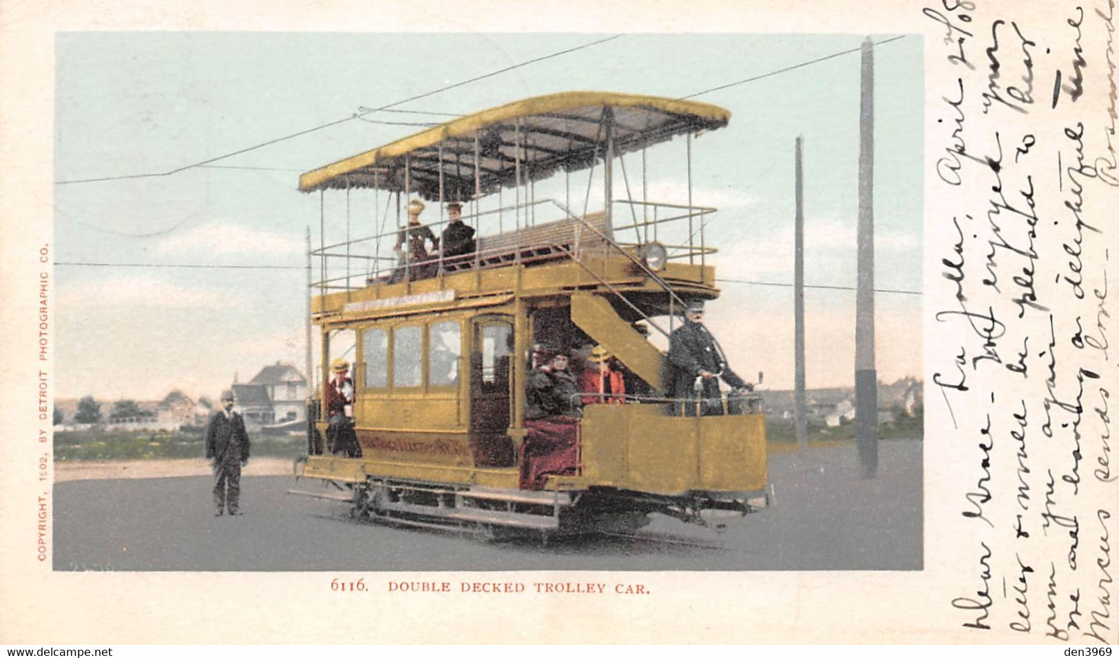 ETATS-UNIS - MI - Michigan - Double Decked Trolley Car - By Détroit Photographic Co. - Précurseur voyagé 1903 (2 scans)