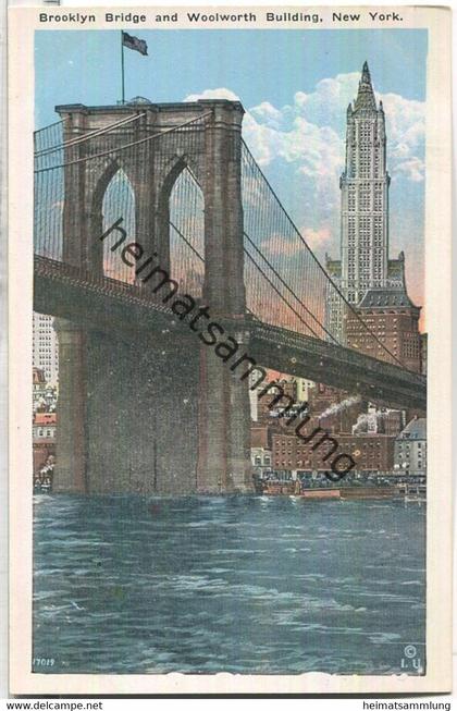 New York City - Brooklyn Bridge and Woolworth Building - Edition Haberman's Bronx New York
