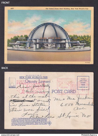 Postcard, United States, New York City NY, The United States Steel Building