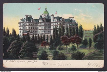 Postcard, United States, New York City NY, St. Luke's Hospital