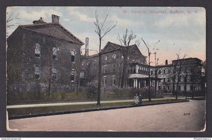 Postcard, United States, Buffalo NY, General Hospital