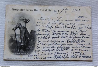 Cpa 1903, greetings from the Catskills, USA, Etats Unis