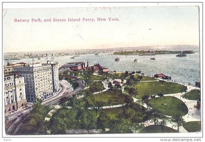 Battery park and staten Island Ferry NEW YORK unused