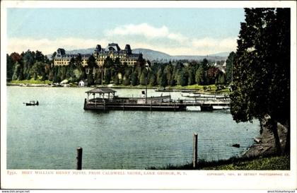 CPA Lake George New York USA, Fort William Henry Hotel von Caldwell Shore