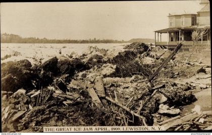 Photo CPA Lewiston New York USA, The Great Ice Jam April 1909