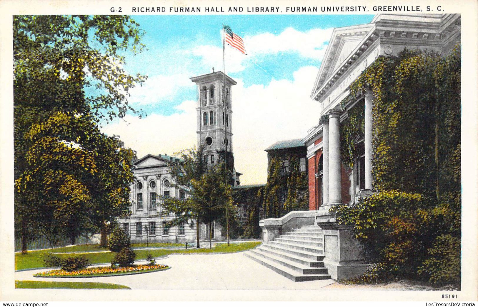 ETATS-UNIS - South Carolina - Greenville - Richard Furman hall and library - Furman university - Carte postale ancienne