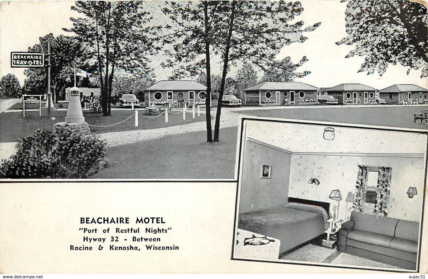 Etats-Unis - Wisconsin - Beachaire Motel - Port of Restful Nights - Hyway 32 - Between - Racine - Kenosha - état