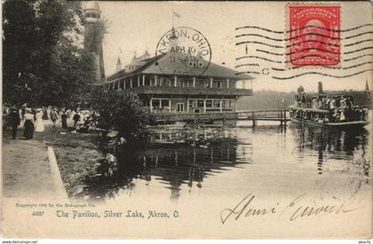 PC US, OH, AKRON, SILVER LAKE, THE PAVILON, Vintage Postcard (b32222)