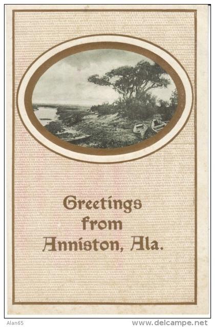 Anniston AL Alabama, Greetings from Anniston Ala., Postcard Sales Advertisement on Back, c1900s Vintage Postcard