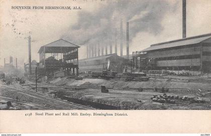 ETATS-UNIS - AL - Alabama - Souvenir from Birmingham - Steel Plant and Rail Mill. Ensley - Voyagé (voir les 2 scans)