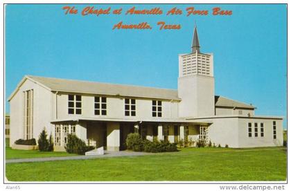 Amarillo TX Texas, Chapel at Amarillo Air Force Base, Architecture, c1960s Vintage Postcard