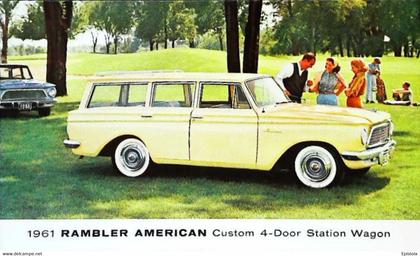 ► AM  RAMBLER American station Wagon & Picnic pique nique 1961 - Automobile Publicity  (Litho in U.S.A.) Roadside
