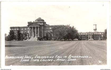 Beardshear Hall - Engineering Hall in Background - Iowa State College - Ames - Iowa - & old cars, school