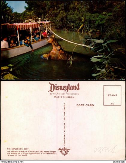Postcard Anaheim MAGIC KINGDOM THE EXPLORER'S BOAT Disneyland 1970