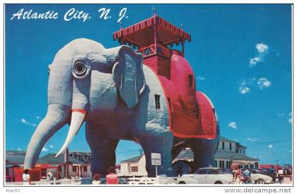 Atlantic City NJ New Jersey, Giant Elephant Hotel c1940s/50s Vintage Postcard