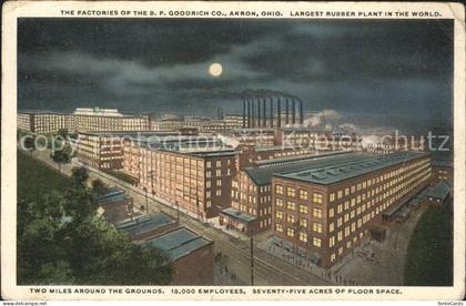11694410 Akron Ohio B. F. Goodrich Co Factories at night Largest Rubber Plant in