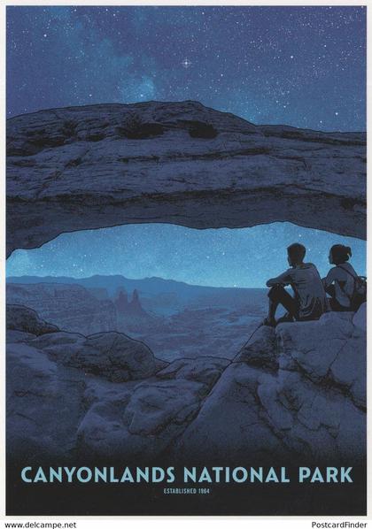 Canyonlands National Park Mesa Arch Night Stars Sky Utah USA Postcard