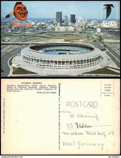 Postcard Atlanta Breves Stadion Stadium - Luftbild 1978
